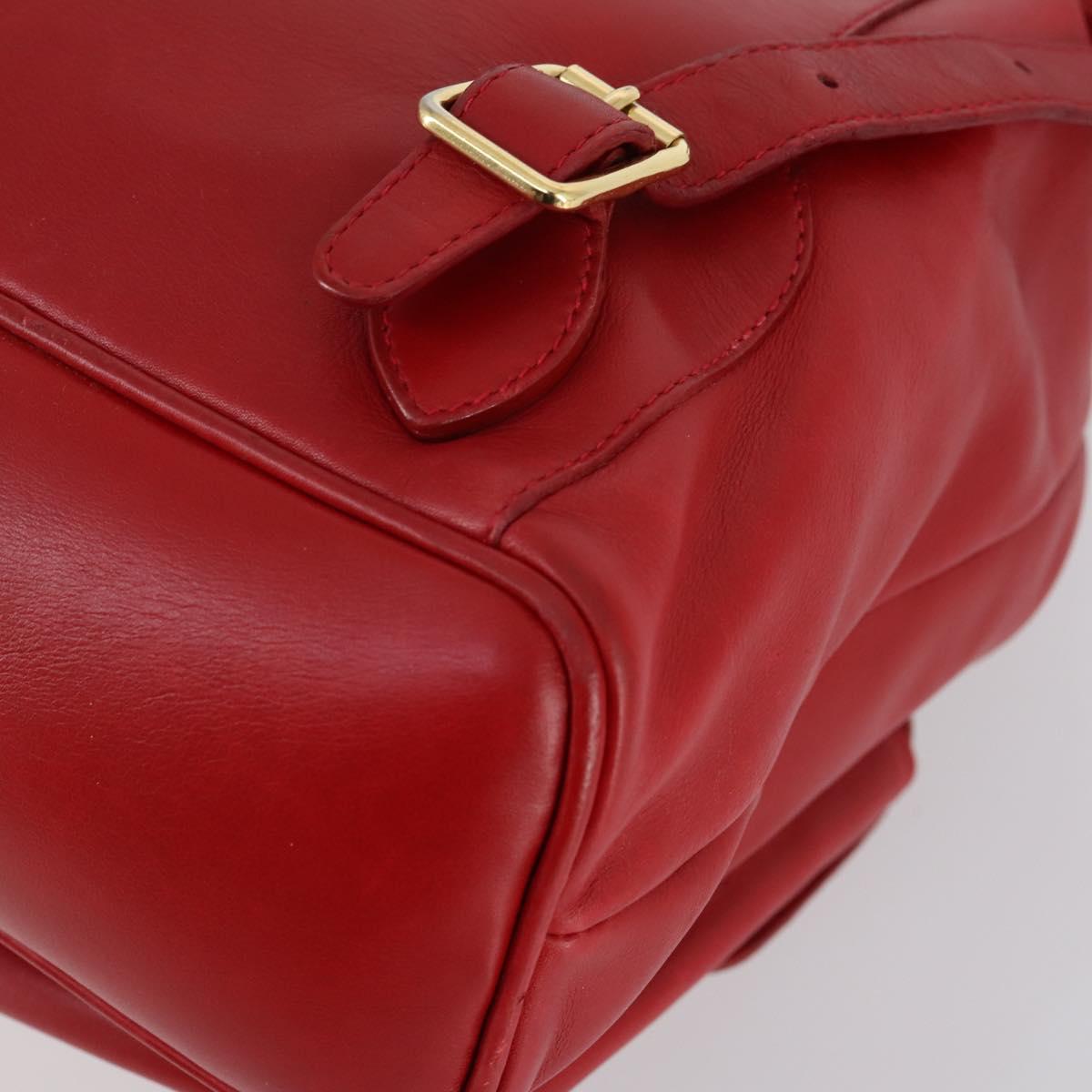 GUCCI Bamboo Backpack Leather Red Gold 003 2058 0016 Auth kk563