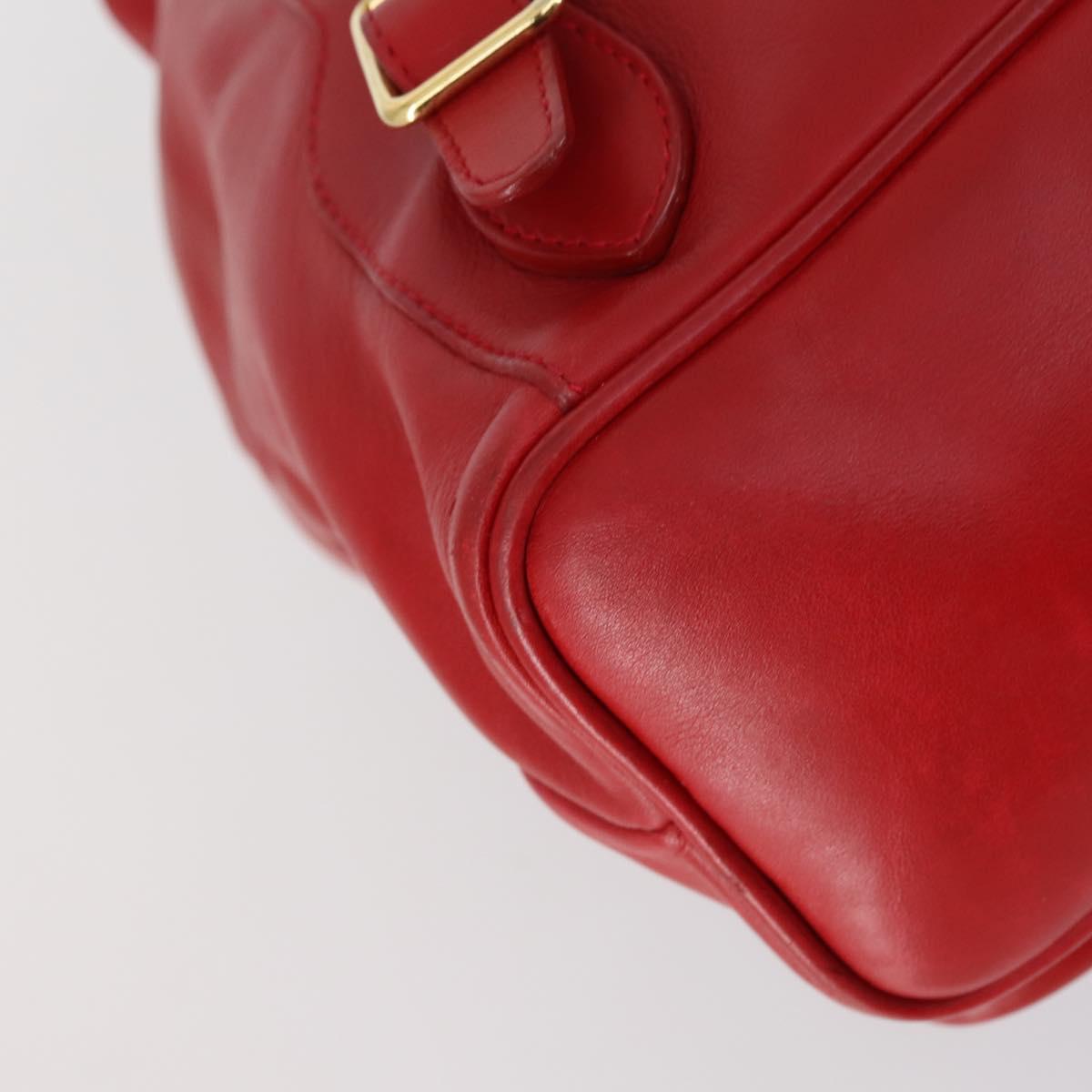 GUCCI Bamboo Backpack Leather Red Gold 003 2058 0016 Auth kk563