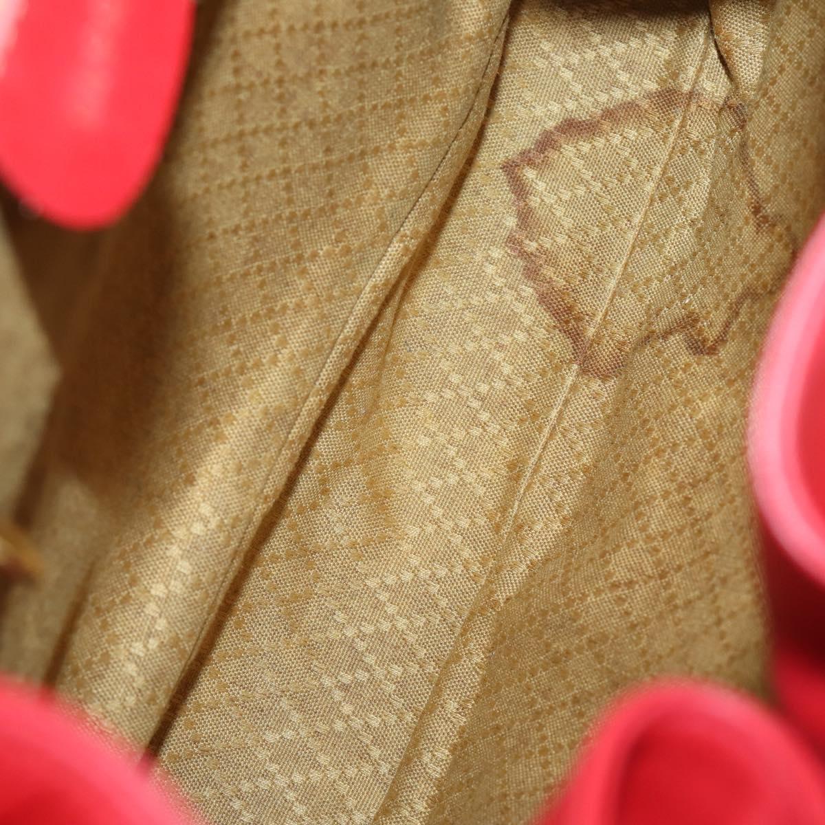 GUCCI Bamboo Backpack Leather Red Gold 003 2058 0016 Auth kk563