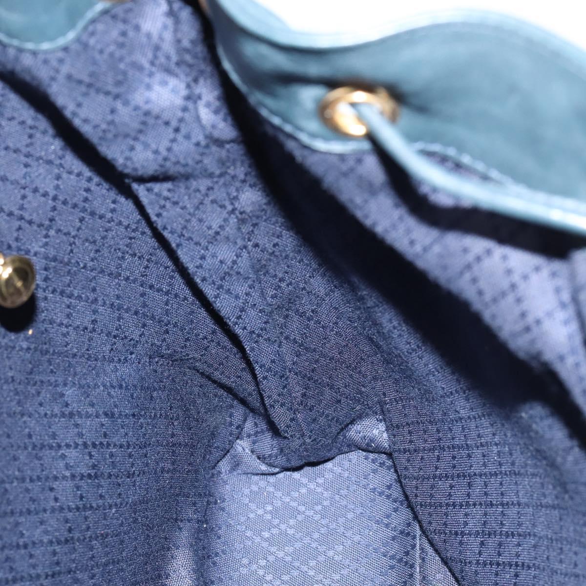 GUCCI Bamboo Backpack Leather Navy Gold 003 2058 0016 Auth kk564