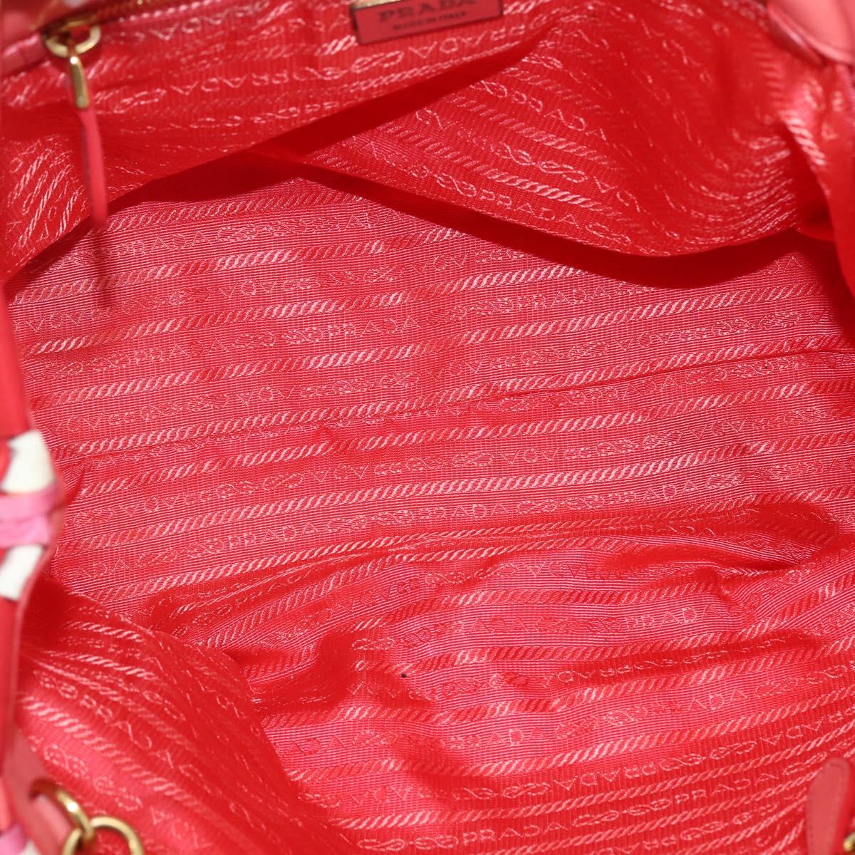 PRADA Hand Bag Nylon 2way Multicolor Gold Auth kk565