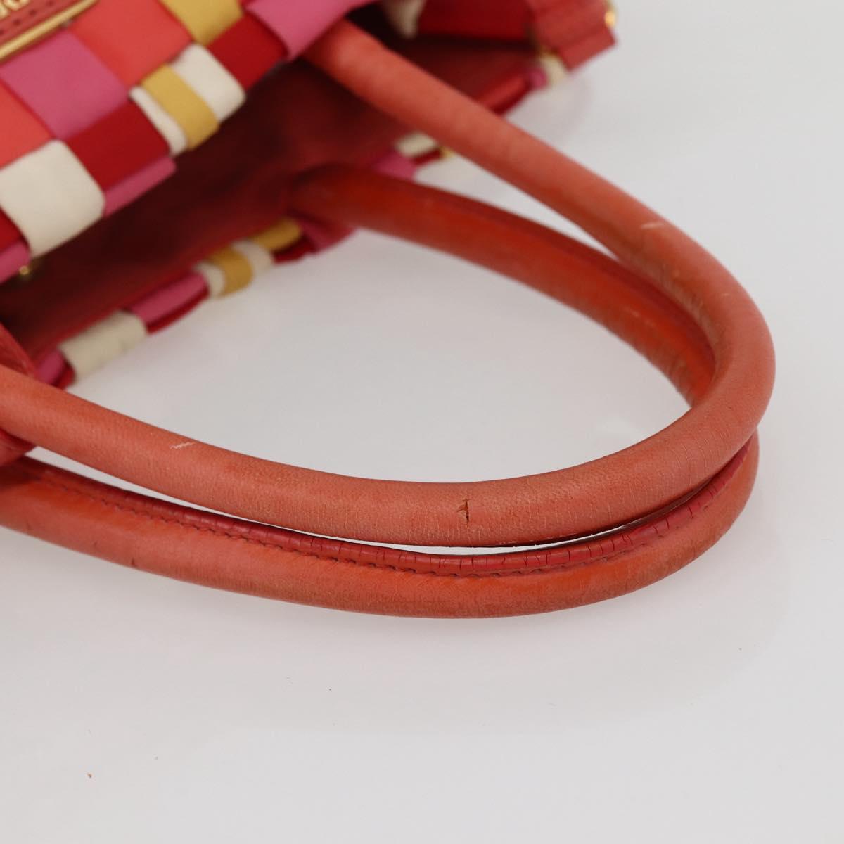 PRADA Hand Bag Nylon 2way Multicolor Gold Auth kk565