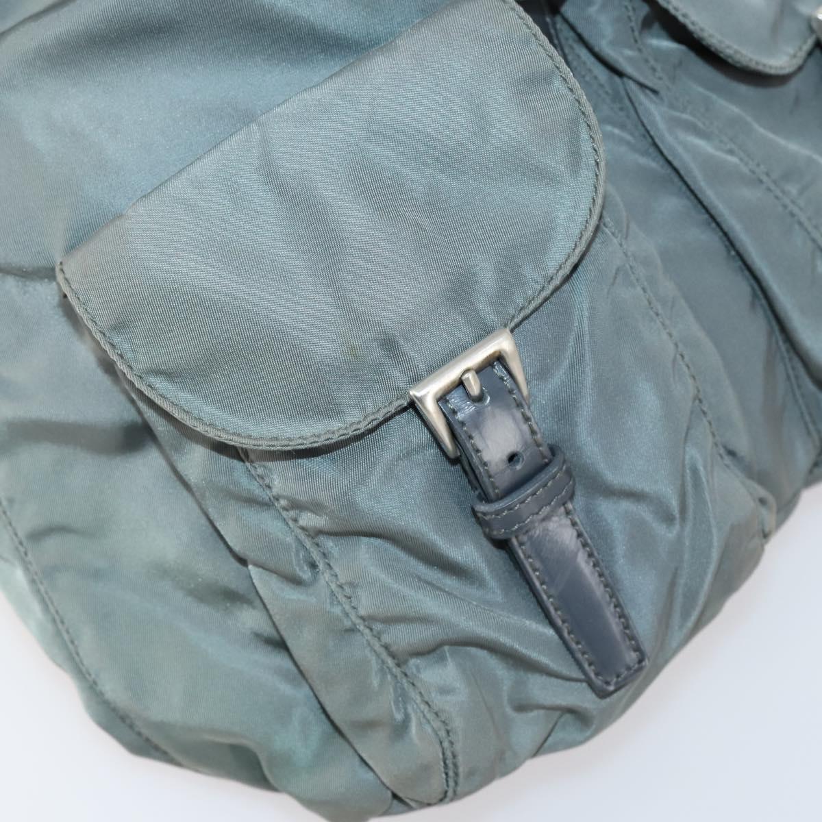 PRADA Backpack Nylon Gray Silver Auth kk572