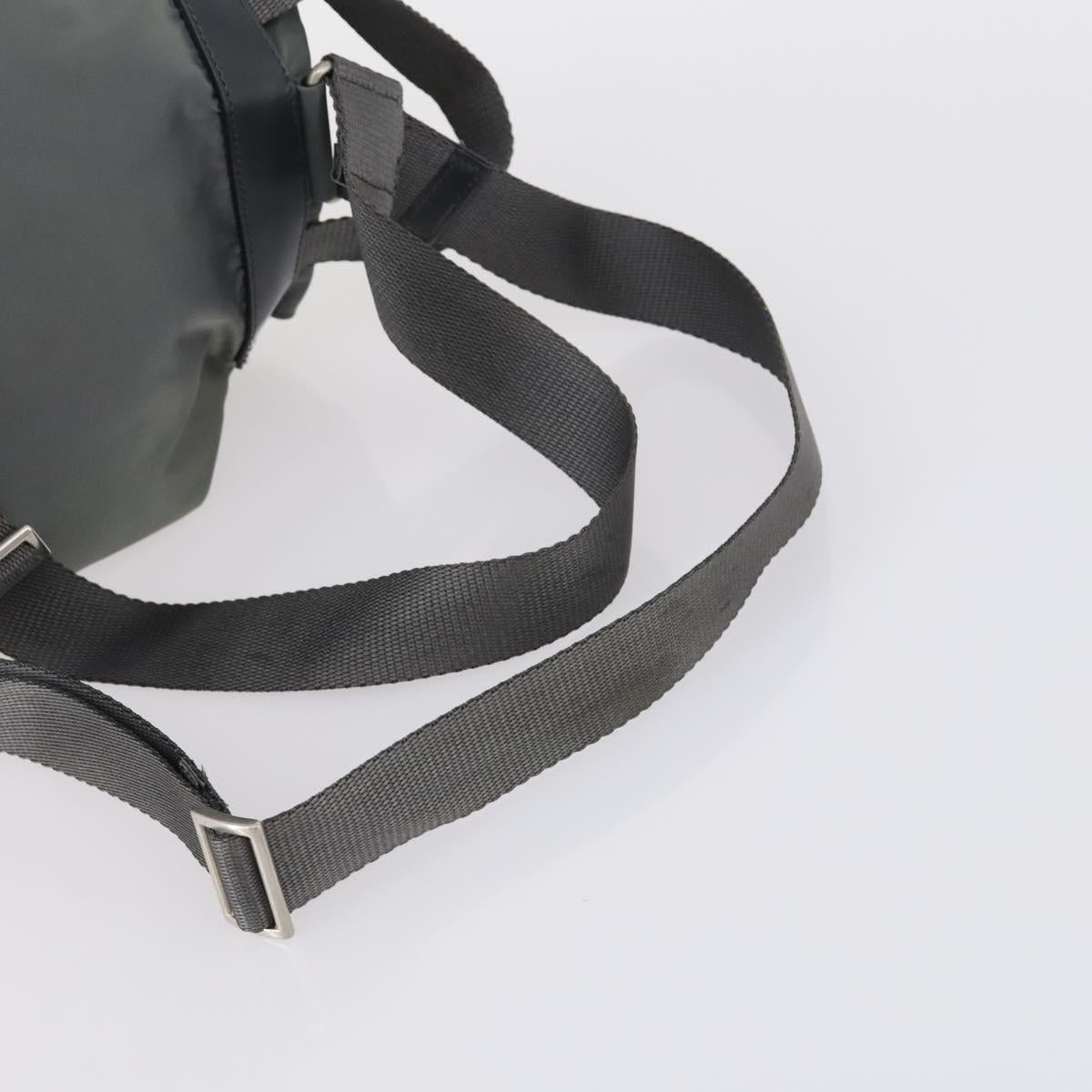 PRADA Backpack Nylon Gray Silver Auth kk572