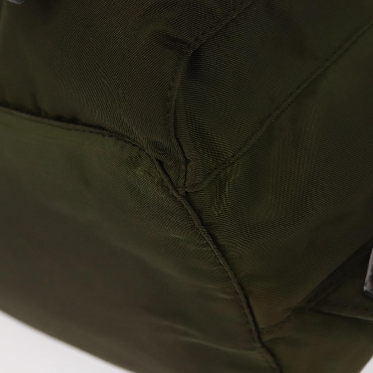 PRADA Backpack Nylon Green Silver Auth kk575