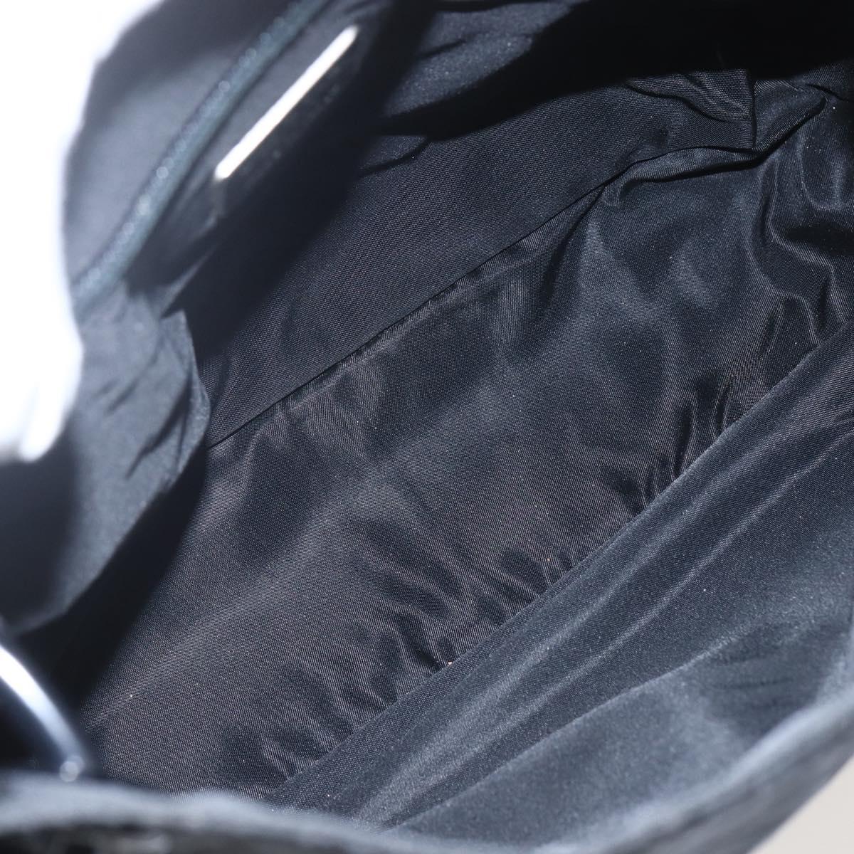 PRADA Chain Shoulder Bag Nylon Black Silver Auth kk583