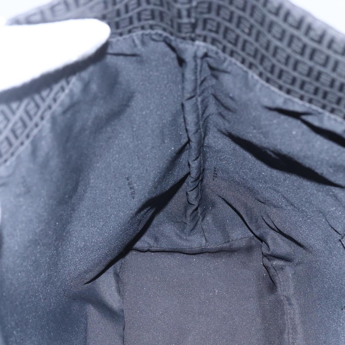 FENDI Zucchino Canvas Tote Bag Black Silver Auth kk586