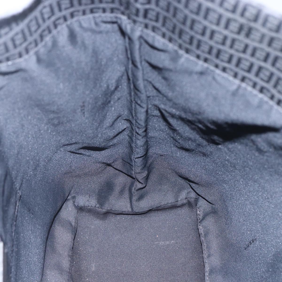 FENDI Zucchino Canvas Tote Bag Black Silver Auth kk586