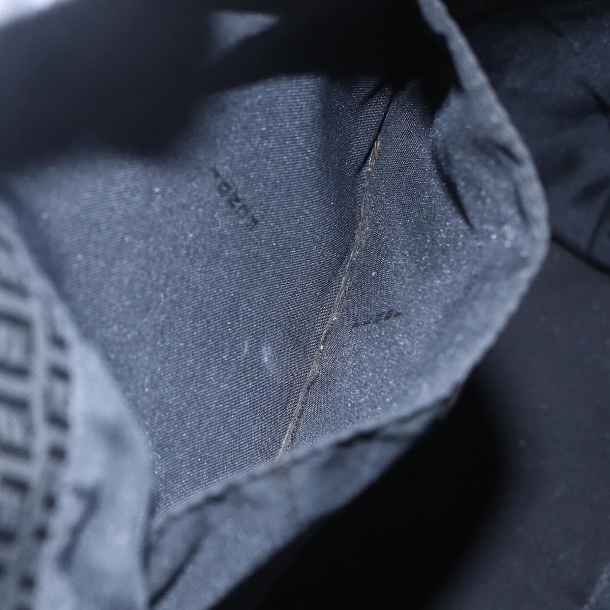 FENDI Zucchino Canvas Tote Bag Black Silver Auth kk586