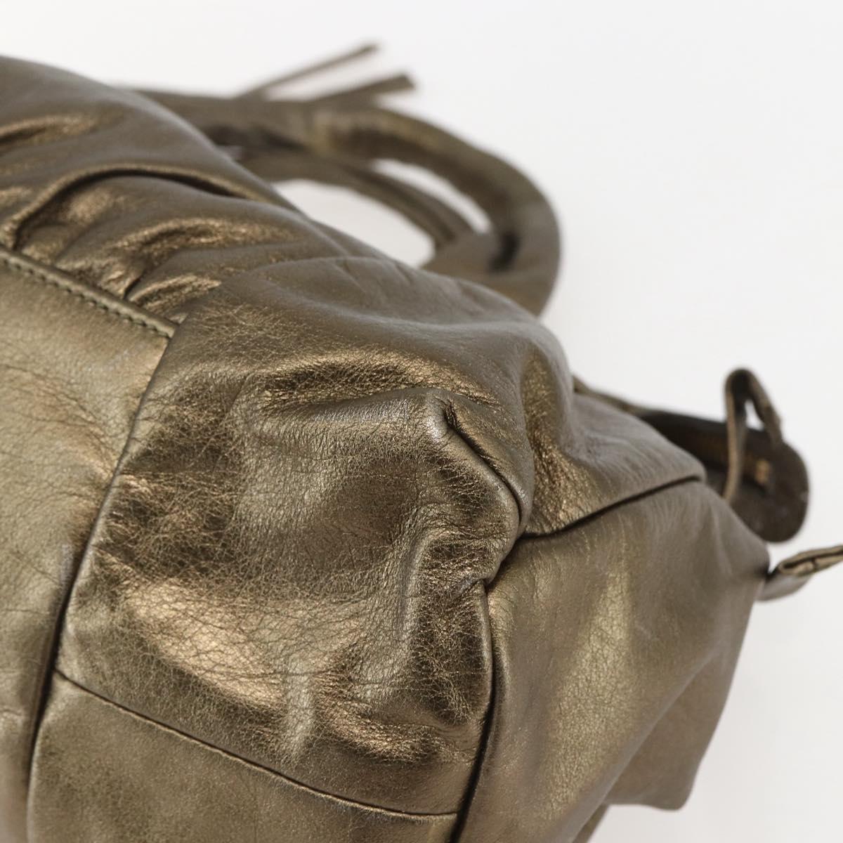 GUCCI Histeria Hand Bag Leather Gold Tone 197020 Auth kk589