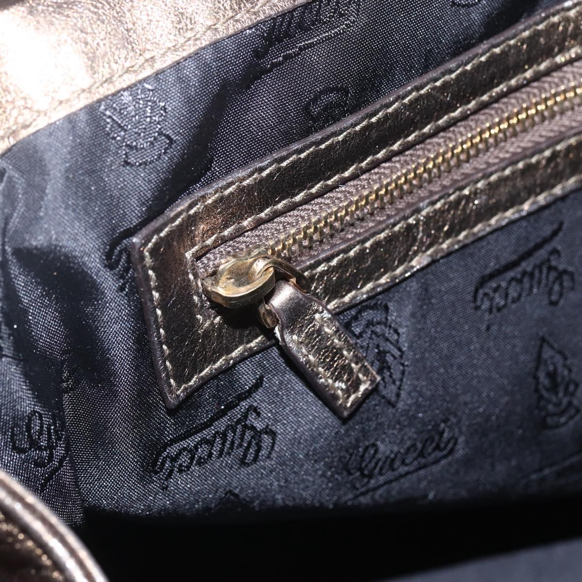 GUCCI Histeria Hand Bag Leather Gold Tone 197020 Auth kk589