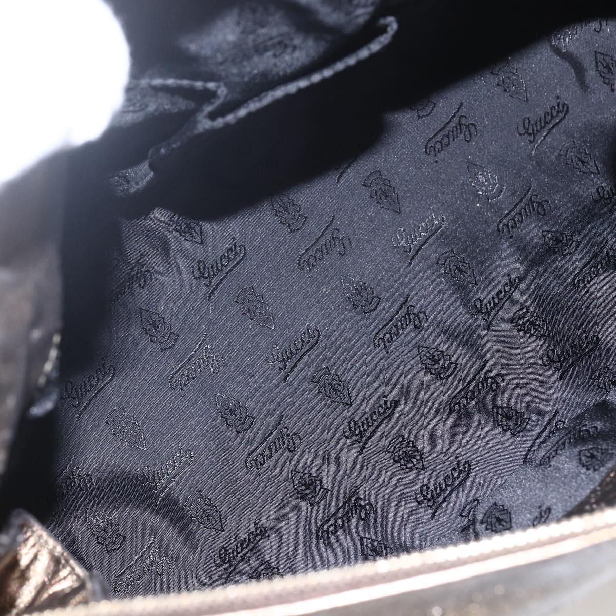 GUCCI Histeria Hand Bag Leather Gold Tone 197020 Auth kk589