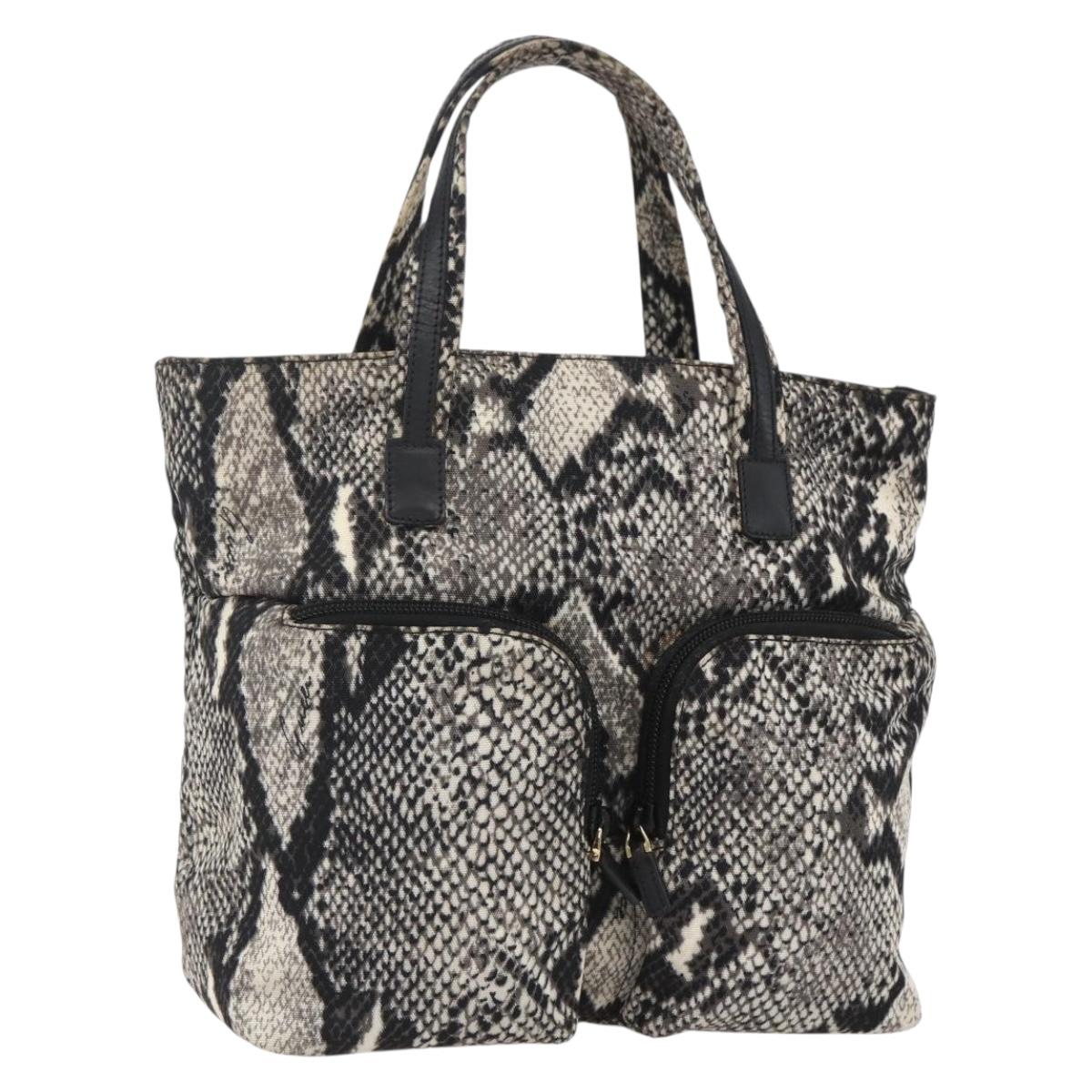 GUCCI Hand Bag Nylon Beige Gold 002 8080 Auth kk590