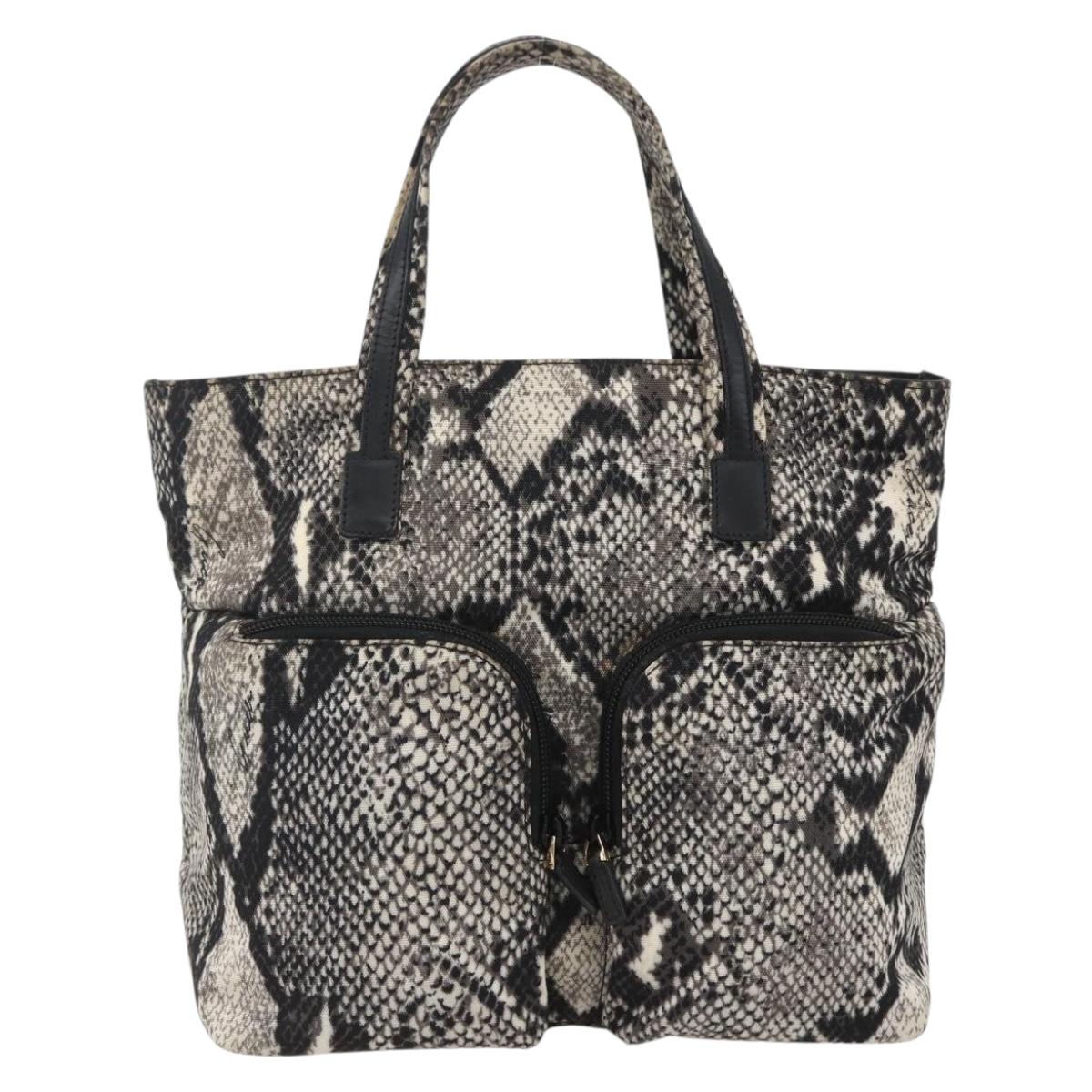 GUCCI Hand Bag Nylon Beige Gold 002 8080 Auth kk590