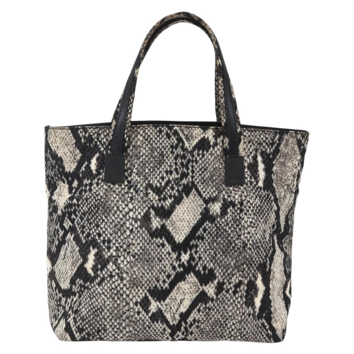 GUCCI Hand Bag Nylon Beige Gold 002 8080 Auth kk590