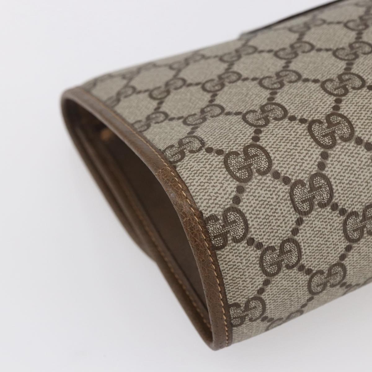 GUCCI GG Supreme Web Sherry Line Clutch Bag PVC Red Beige 89 01 030 Auth kk591