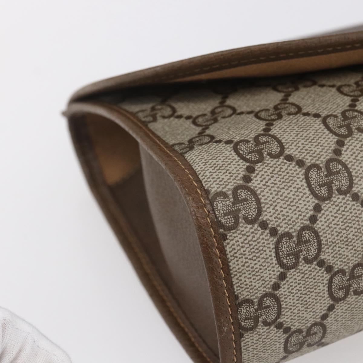 GUCCI GG Supreme Web Sherry Line Clutch Bag PVC Red Beige 89 01 030 Auth kk591