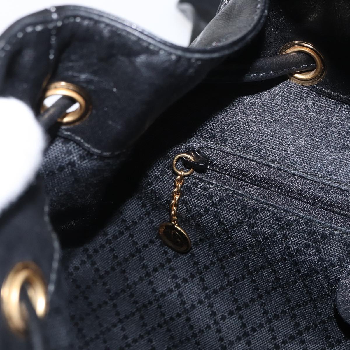 GUCCI Bamboo Backpack Leather Black Gold 003 2058 0016 Auth kk594