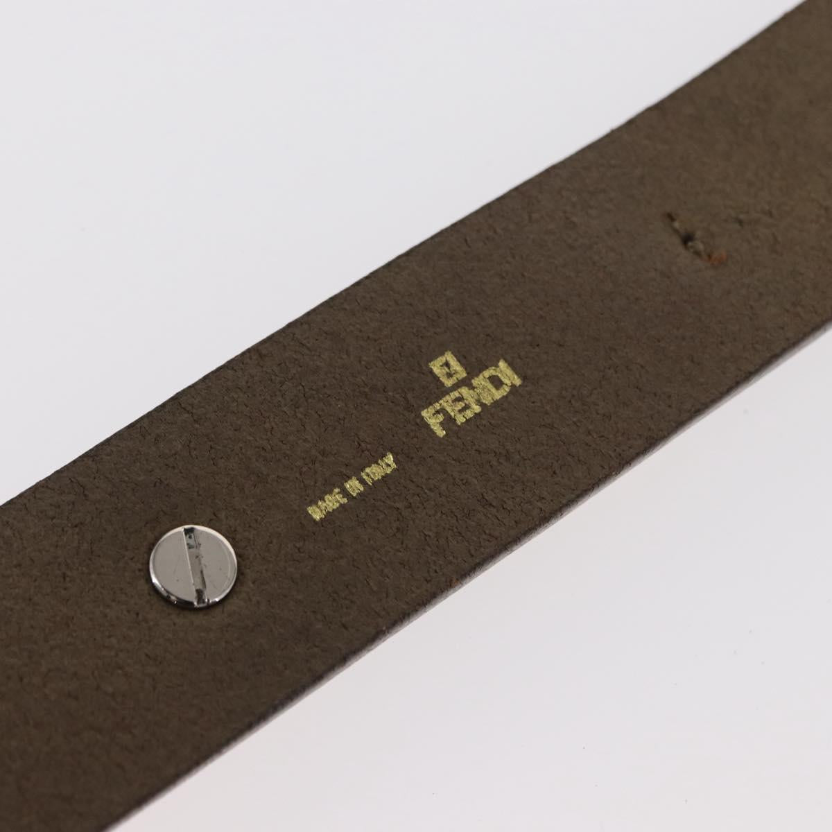 FENDI Bracelet Leather Beige Auth kk598