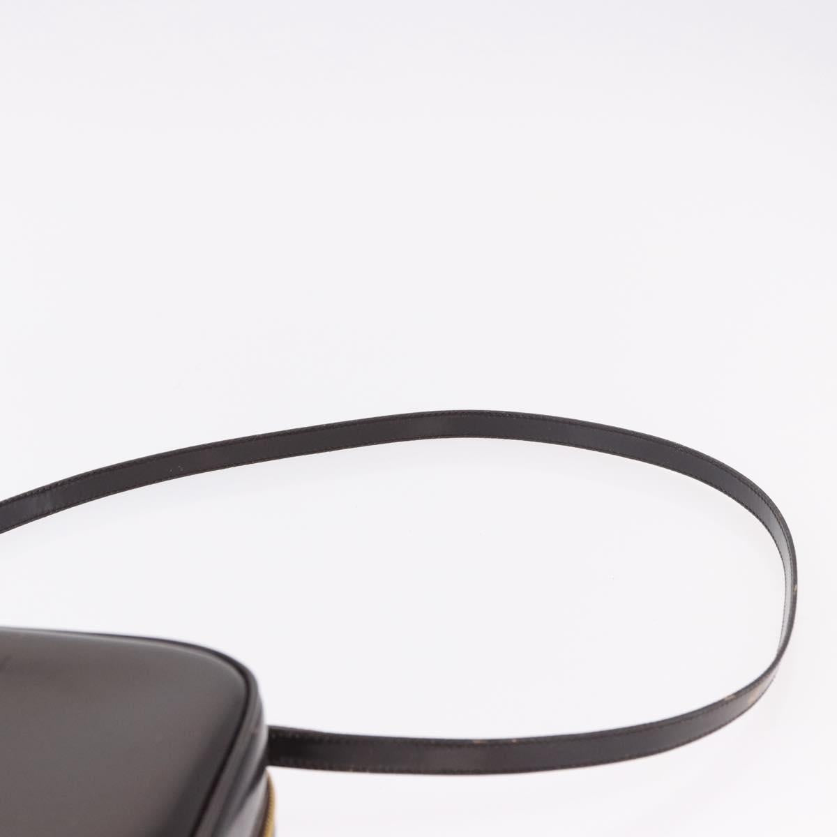 GUCCI Bamboo Vanity Hand Bag Patent 2way Black Gold 000 3270 0323 Auth kk600