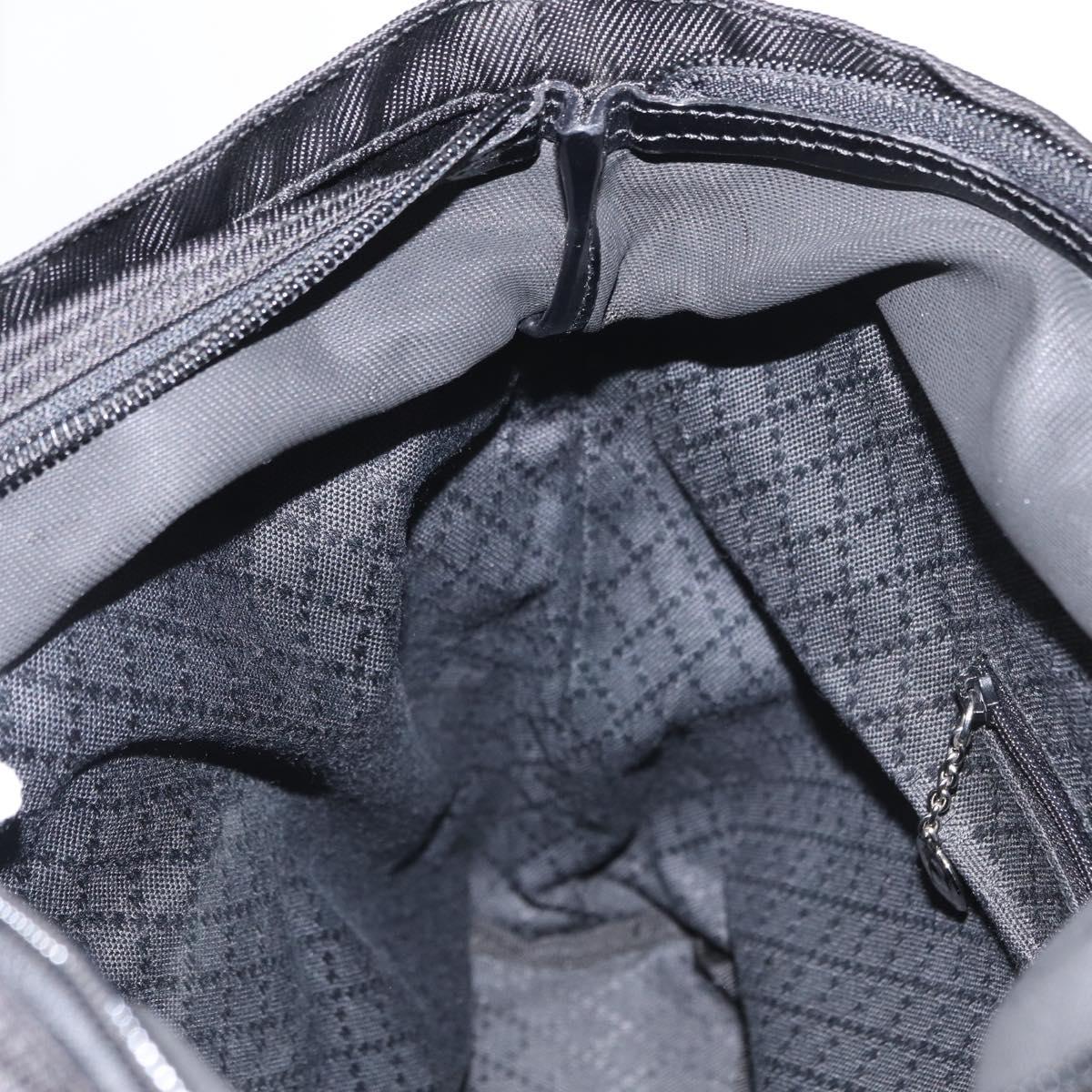 GUCCI Bamboo Hand Bag Nylon Black Silver 000 1998 0508 Auth kk602