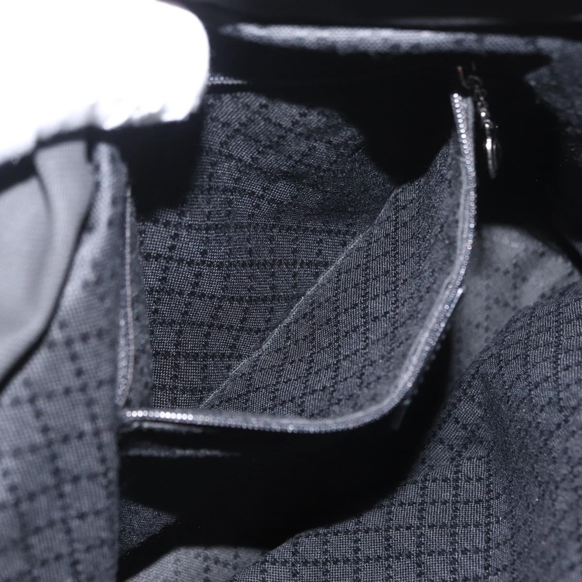 GUCCI Bamboo Hand Bag Nylon Black Silver 000 1998 0508 Auth kk602