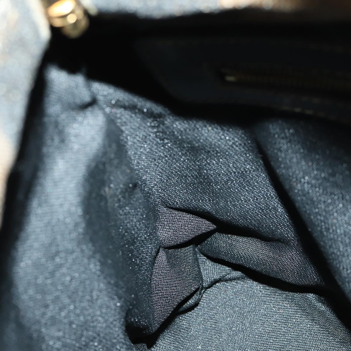 FENDI Pecan Canvas Hand Bag 2way Black Brown Auth kk604