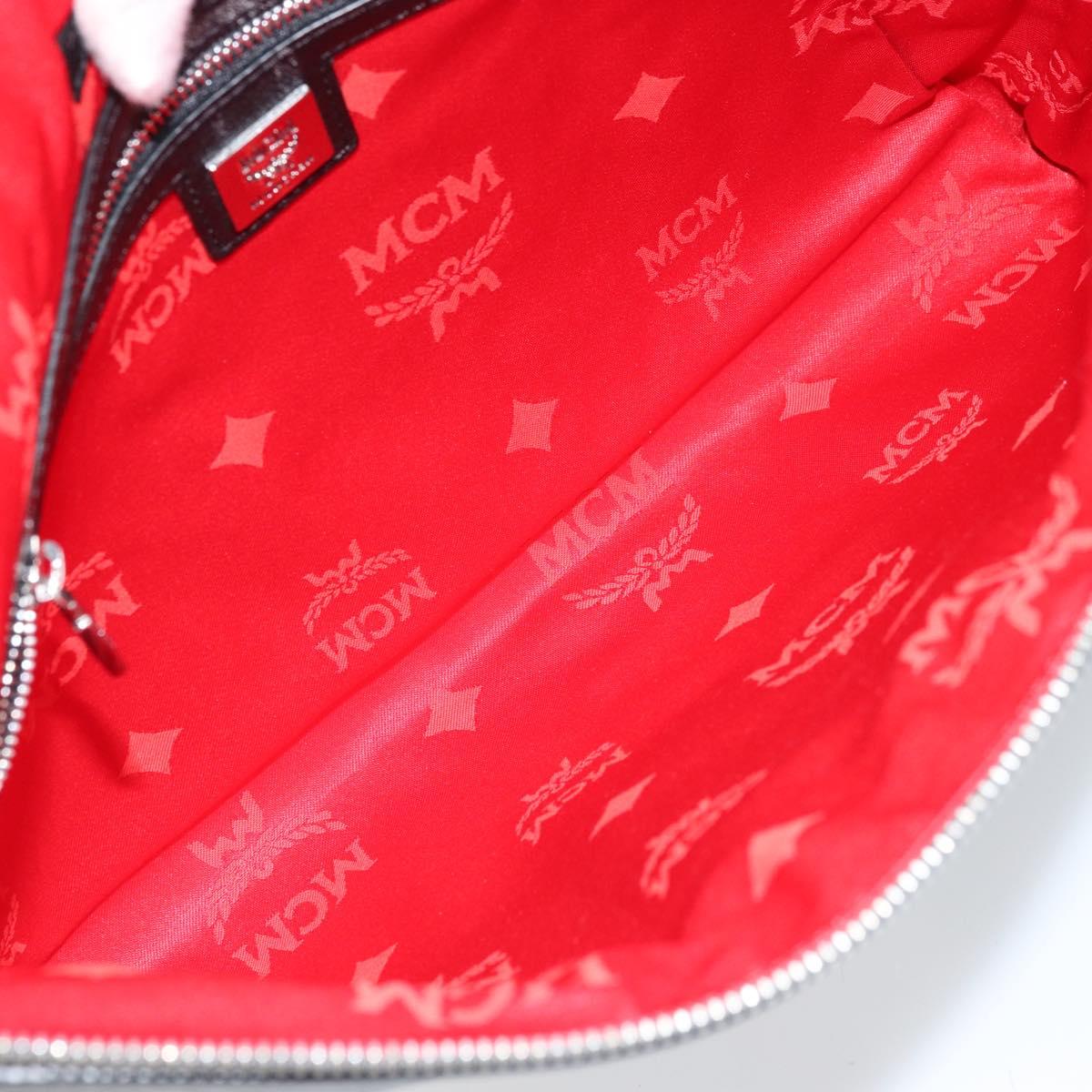 MCM Logogram Vicetos Bag PVC Leather MCM × Loveless Black Silver Auth kk620