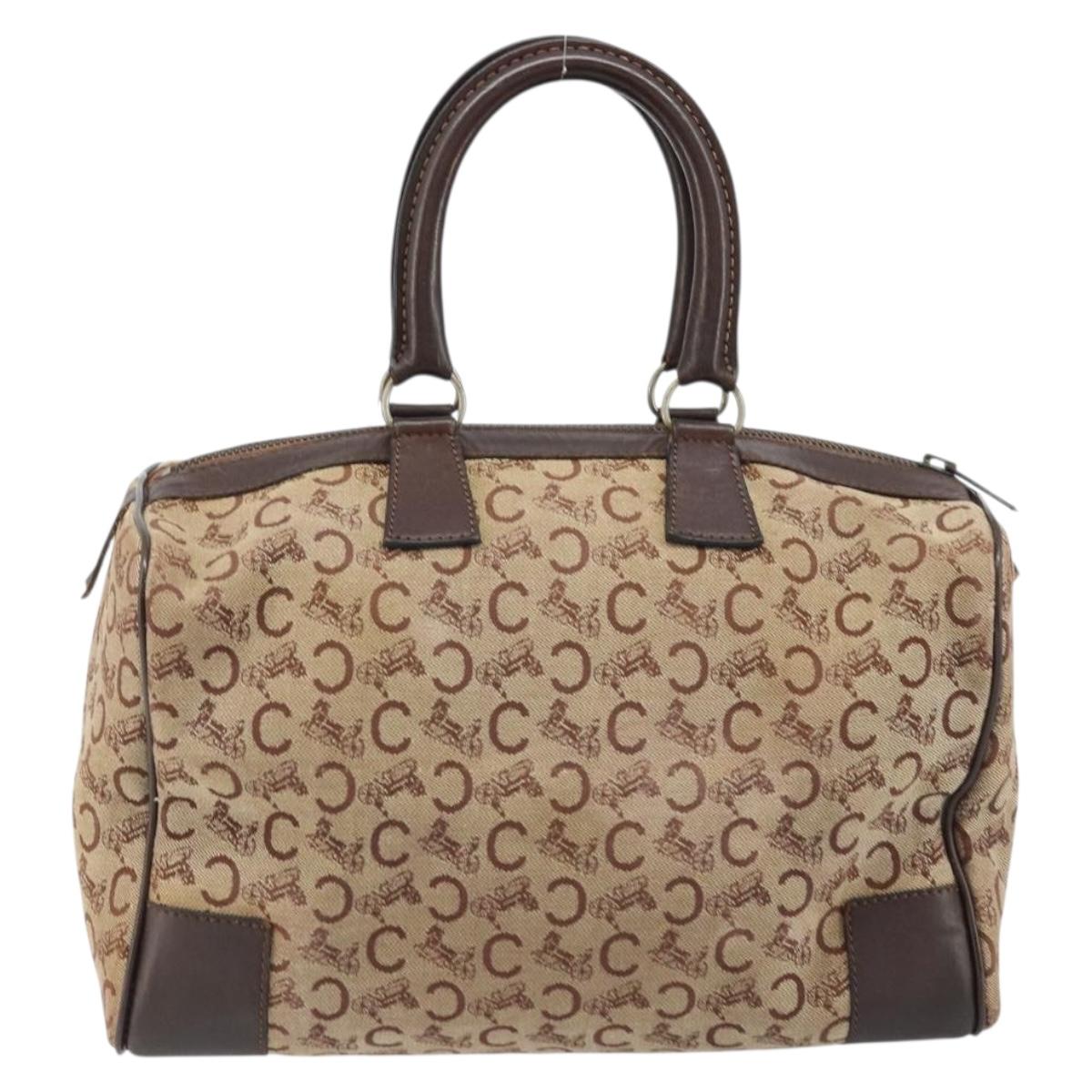 CELINE C Sulky Hand Bag Canvas Brown Auth kk621