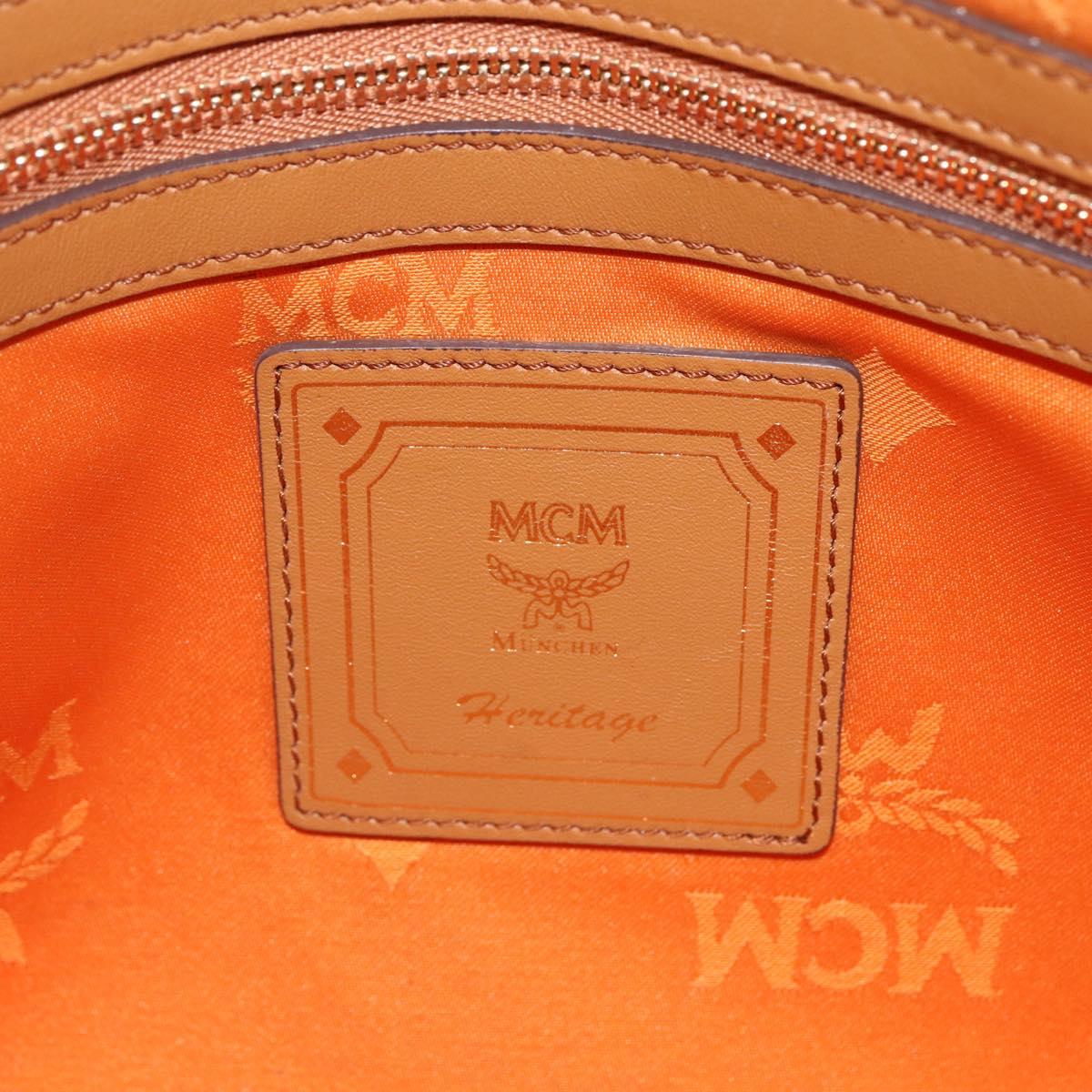 MCM Logogram Vicetos Clutch Bag PVC Leather Brown Gold Auth kk624
