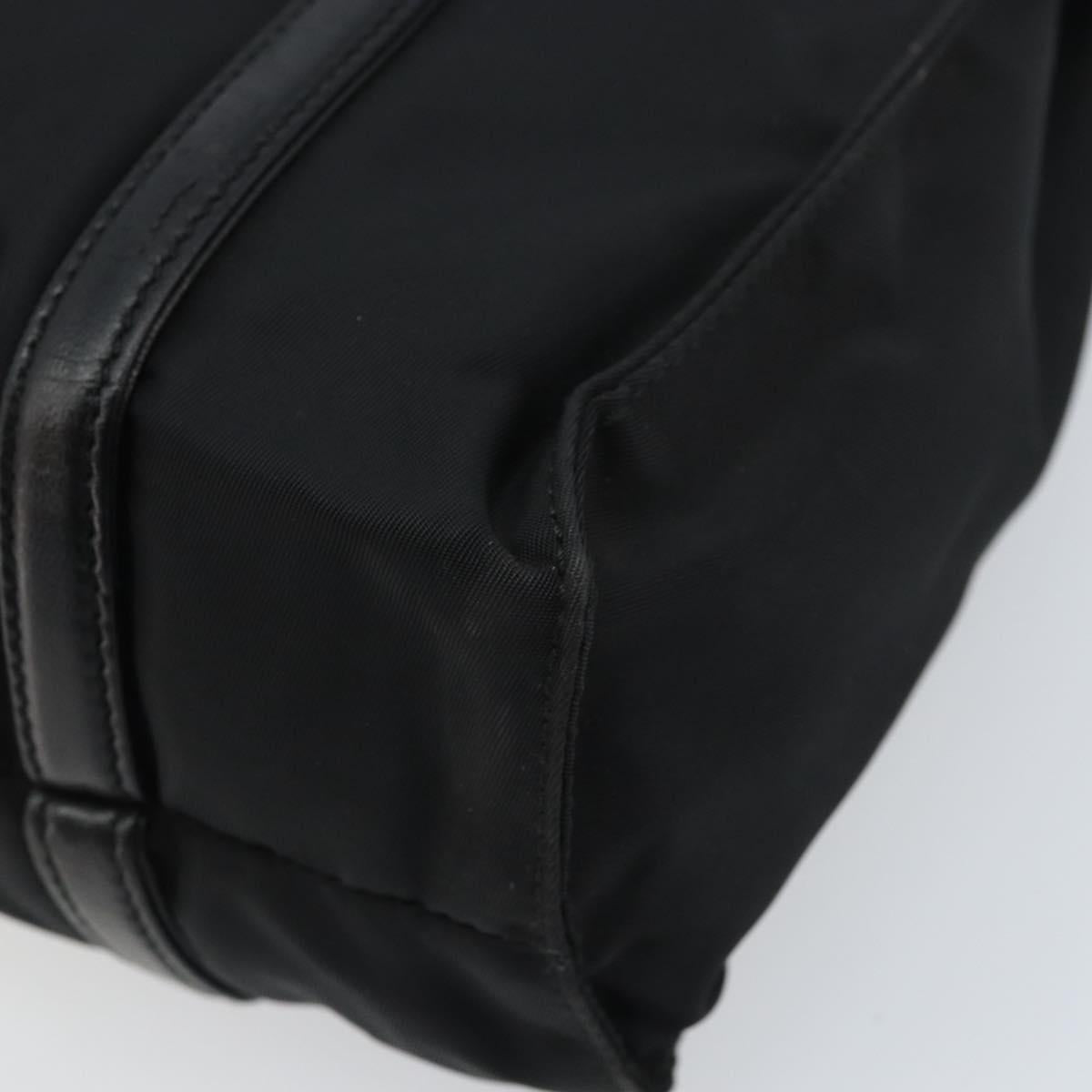 PRADA Hand Bag Nylon Black Silver Auth kk630