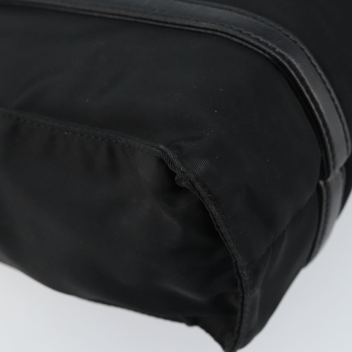 PRADA Hand Bag Nylon Black Silver Auth kk630