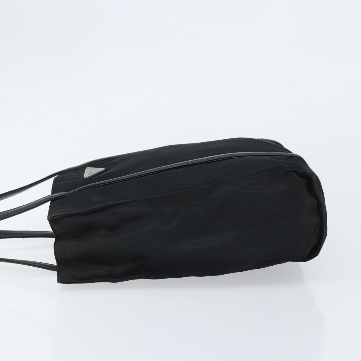 PRADA Hand Bag Nylon Black Silver Auth kk630