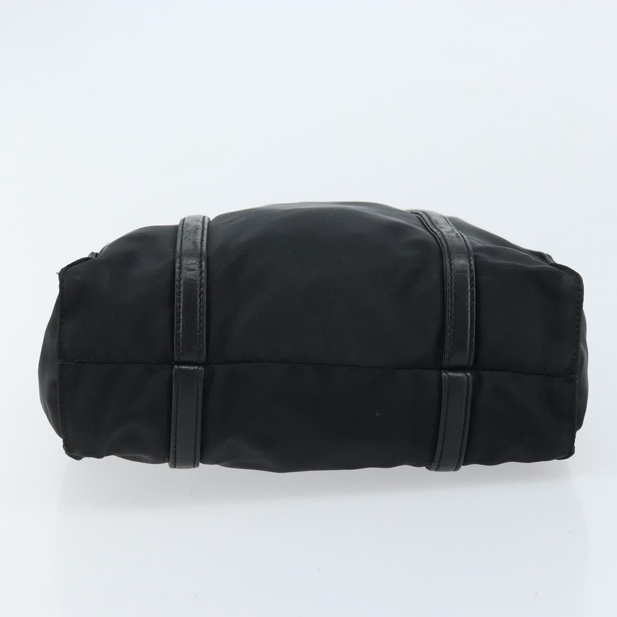 PRADA Hand Bag Nylon Black Silver Auth kk630
