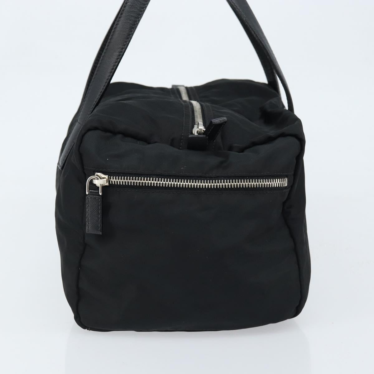 PRADA Hand Bag Nylon Black Silver Auth kk632