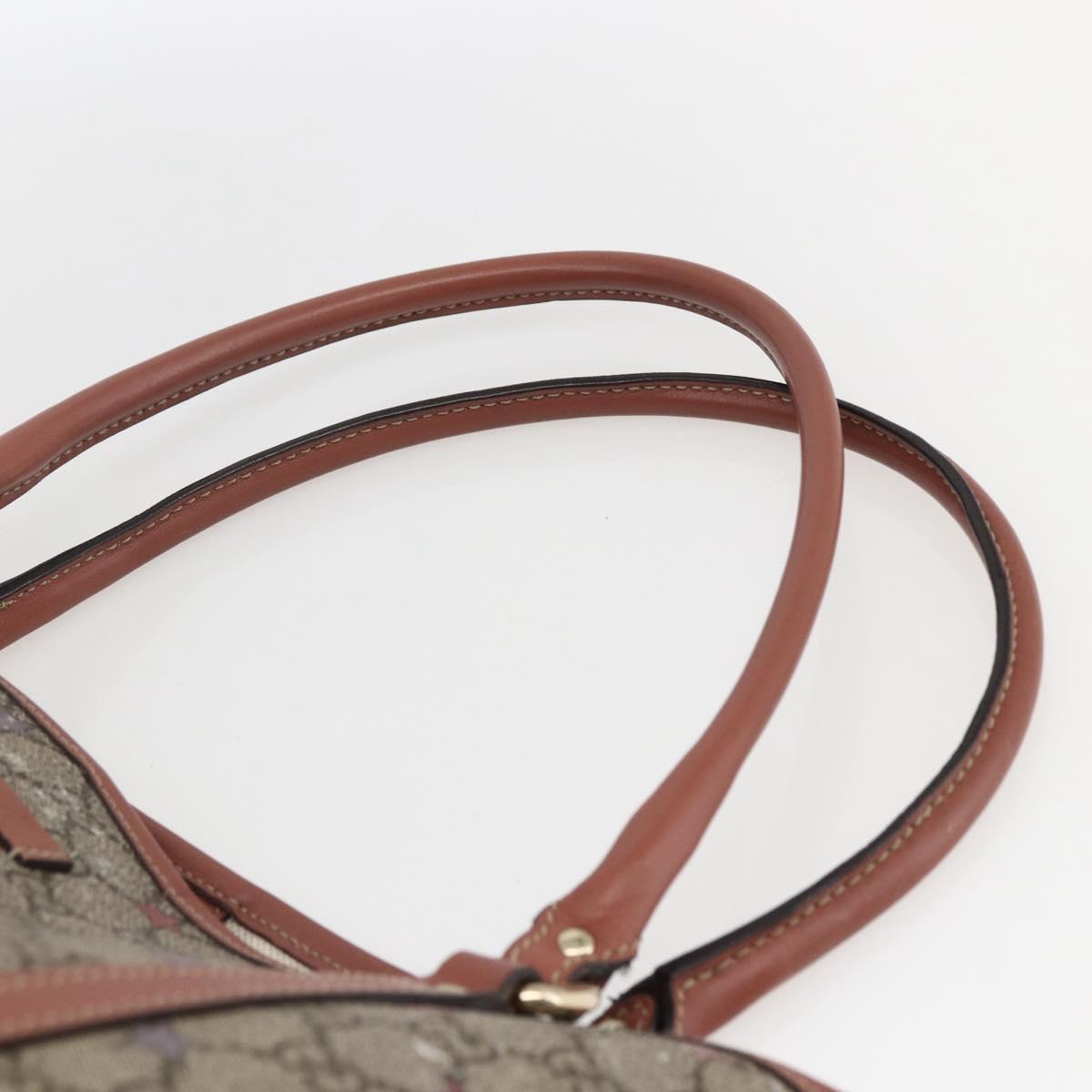 GUCCI GG Supreme Tote Bag PVC Beige Gold 197953 Auth kk637