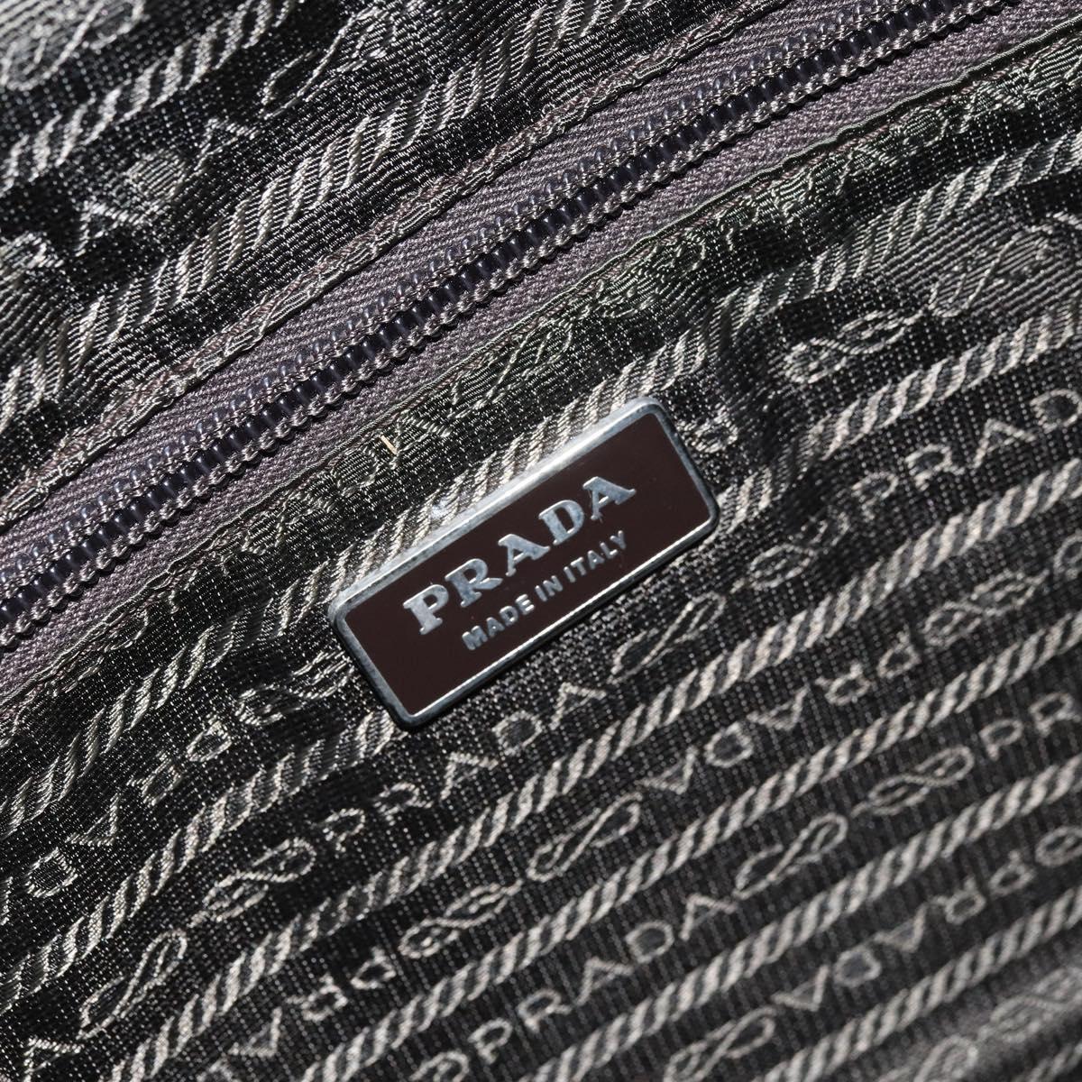 PRADA Tote Bag Nylon Green Silver Auth kk649