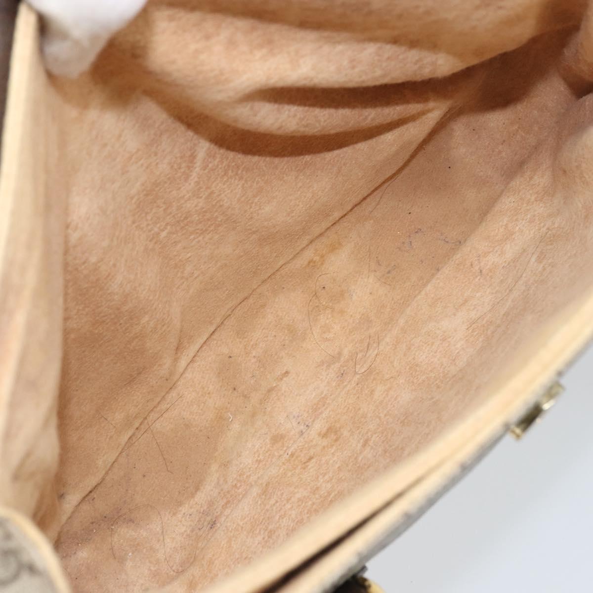 GUCCI GG Supreme Hand Bag PVC Gold Beige 116 02 080 Auth kk651