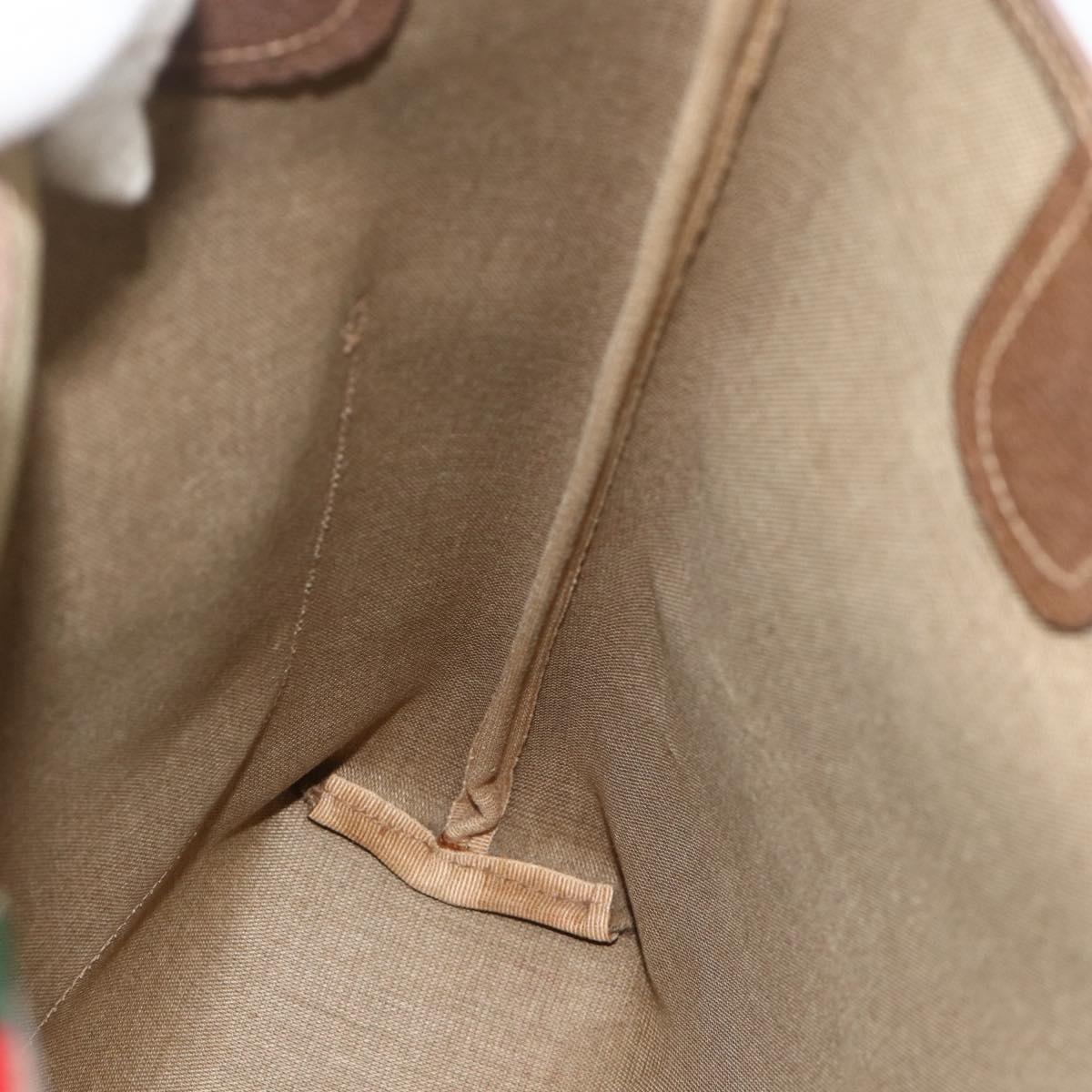 GUCCI GG Supreme Web Sherry Line Tote Bag PVC Beige Gold 39 02 003 Auth kk669A