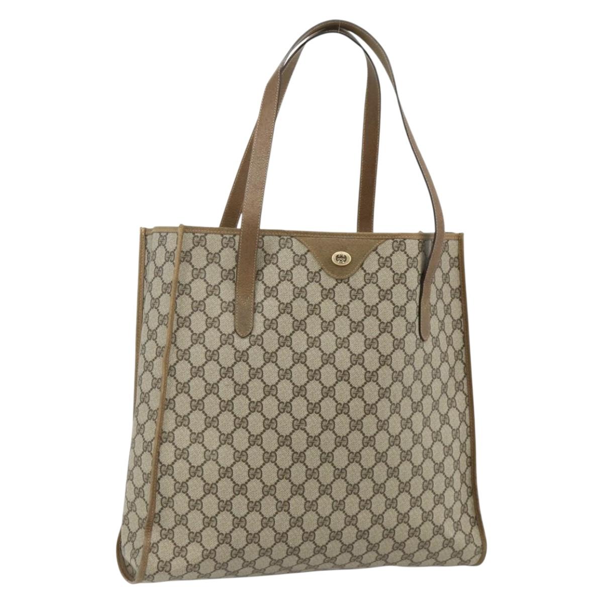 GUCCI GG Supreme Tote Bag PVC Beige Gold 40 02 998 Auth kk670
