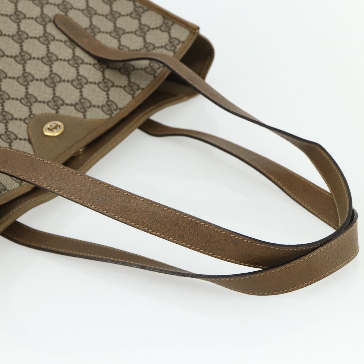 GUCCI GG Supreme Tote Bag PVC Beige Gold 40 02 998 Auth kk670