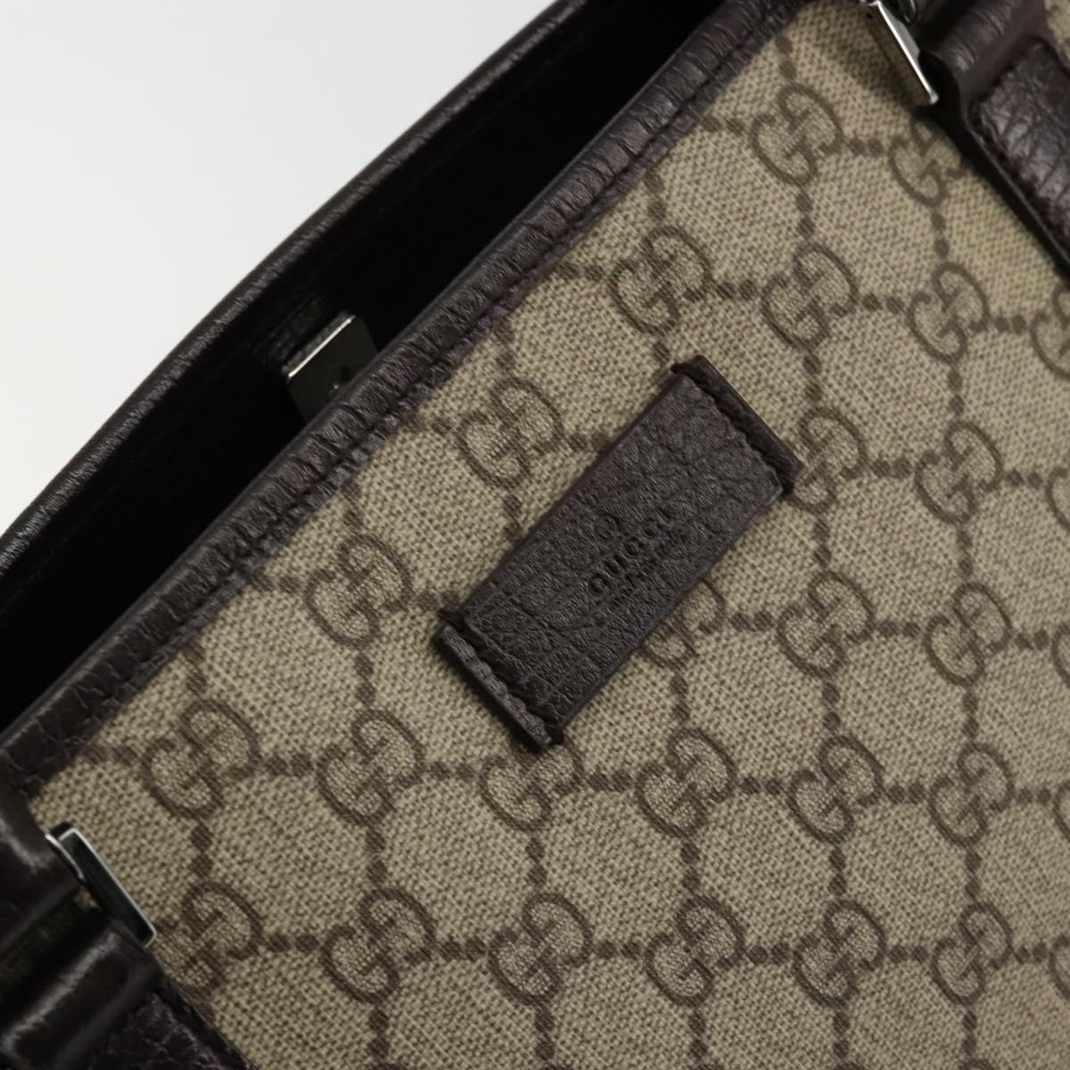 GUCCI GG Supreme Tote Bag PVC Beige Silver 114595 Auth kk671