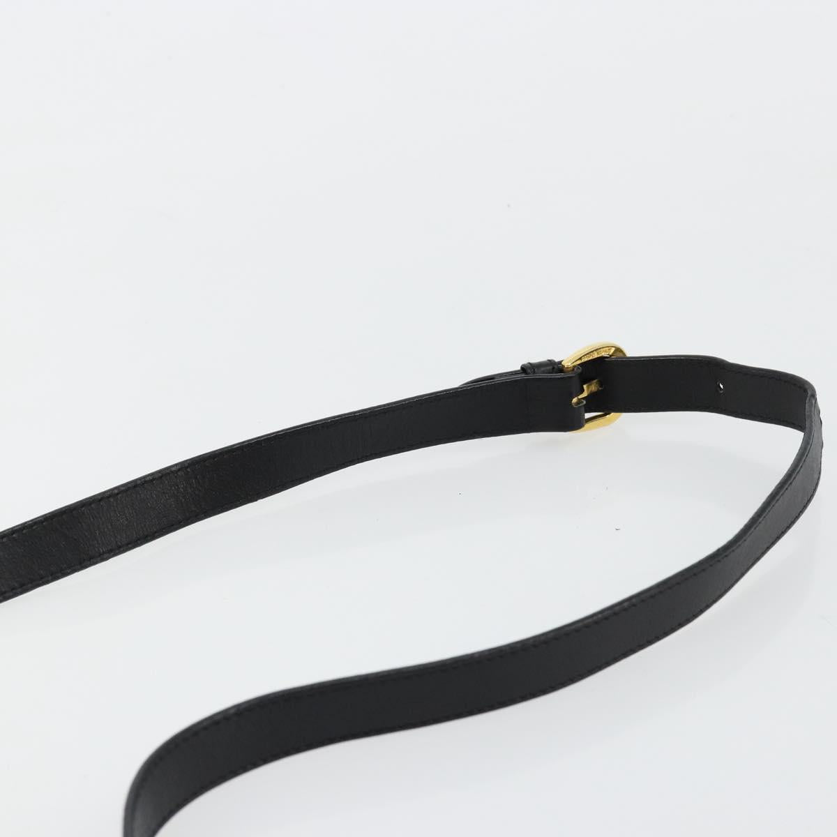 Salvatore Ferragamo Shoulder Bag Leather Black Gold Auth kk677