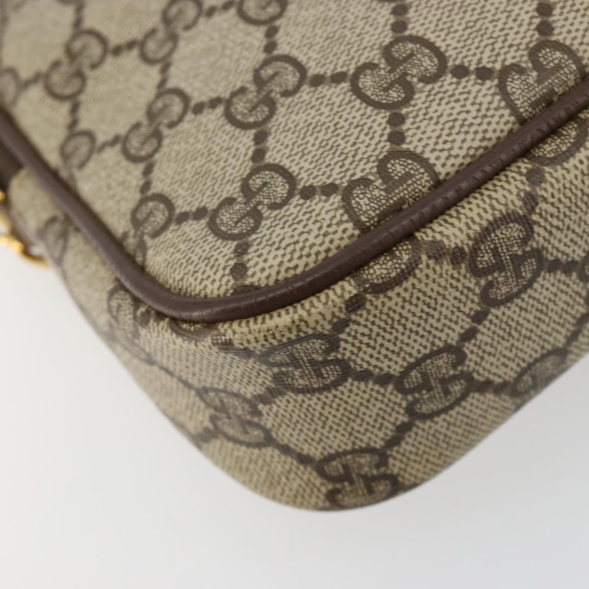 GUCCI GG Supreme Shoulder Bag PVC Beige Gold 97 02 068 Auth kk685