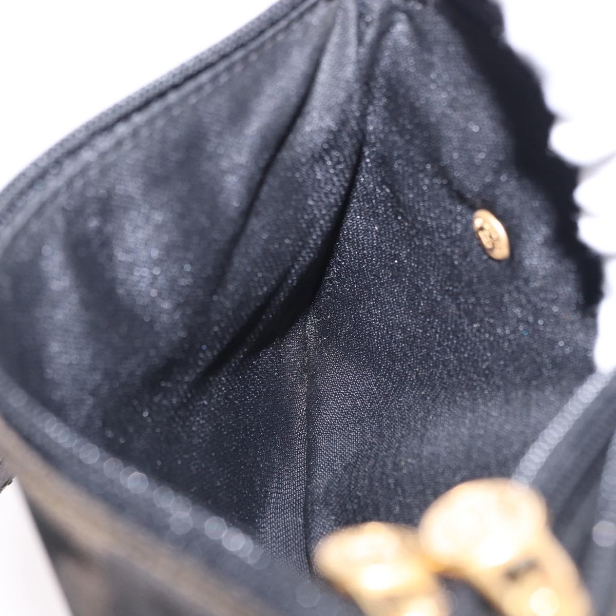 FENDI Pecan Canvas Shoulder Bag PVC Black Brown Auth kk691