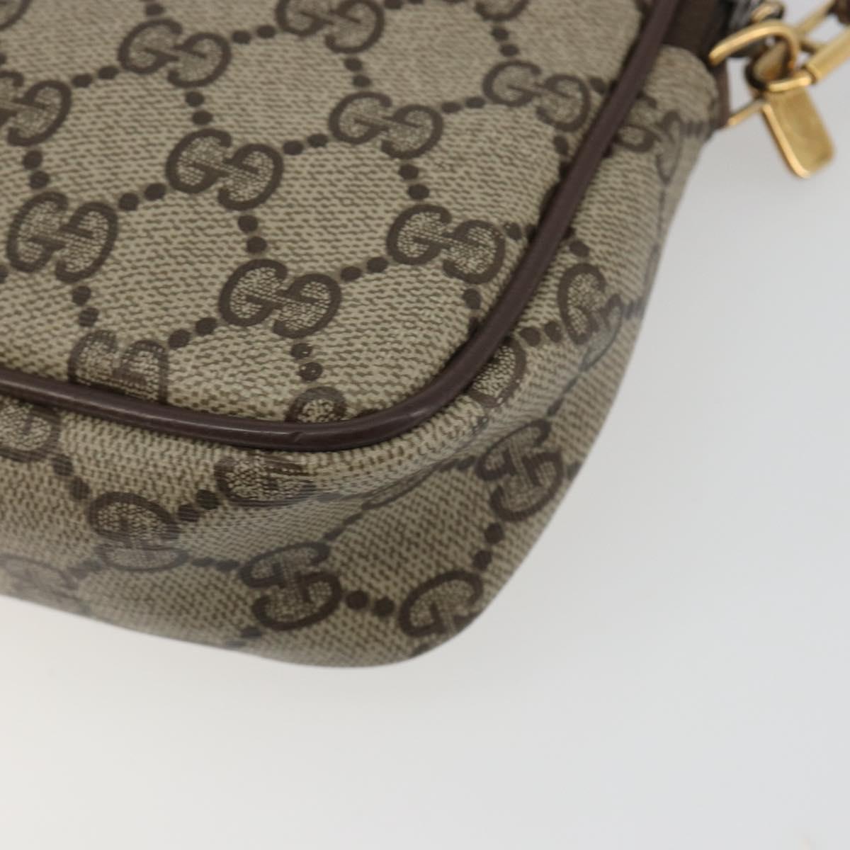 GUCCI GG Supreme Shoulder Bag PVC Beige Gold 97 02 068 Auth kk692