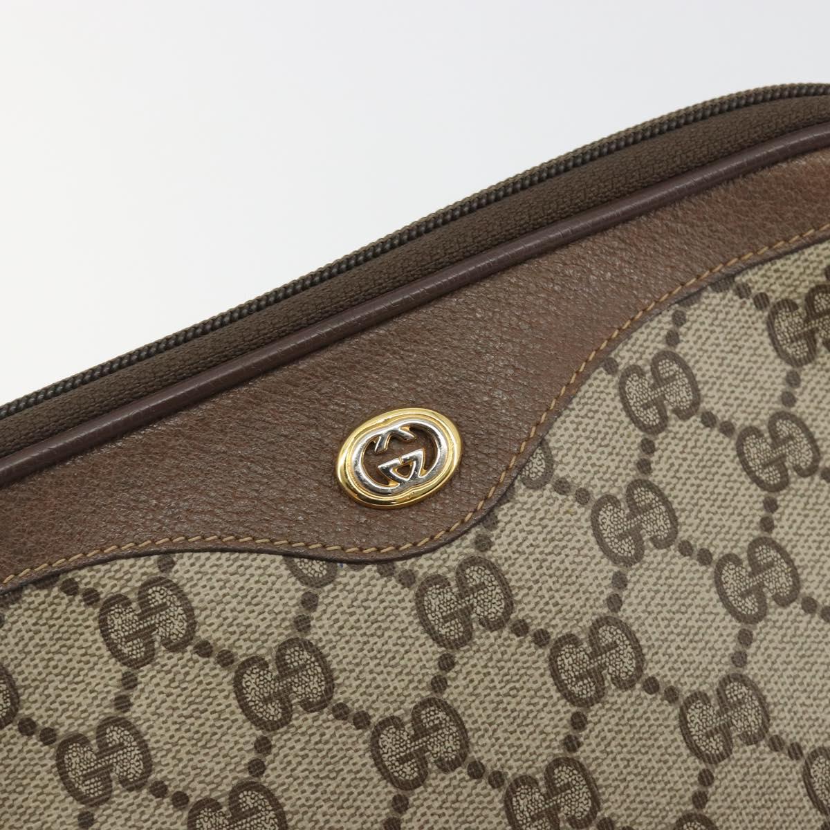 GUCCI GG Supreme Shoulder Bag PVC Beige Gold 97 02 068 Auth kk692