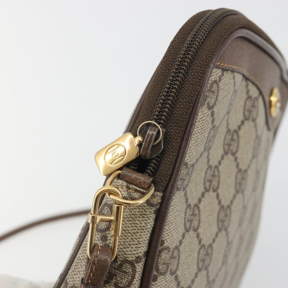 GUCCI GG Supreme Shoulder Bag PVC Beige Gold 97 02 068 Auth kk692