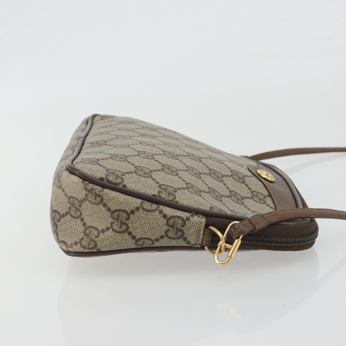 GUCCI GG Supreme Shoulder Bag PVC Beige Gold 97 02 068 Auth kk692