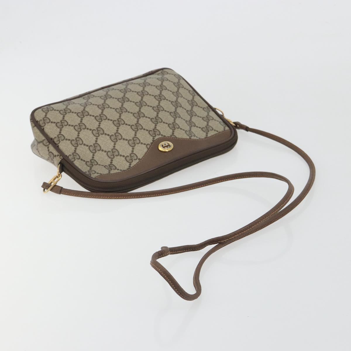 GUCCI GG Supreme Shoulder Bag PVC Beige Gold 97 02 068 Auth kk692